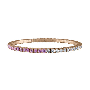 Pink Sapphires & Diamond  · Duet Bracelets
