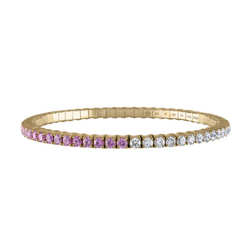 Pink Sapphires & Diamond  · Duet Bracelets